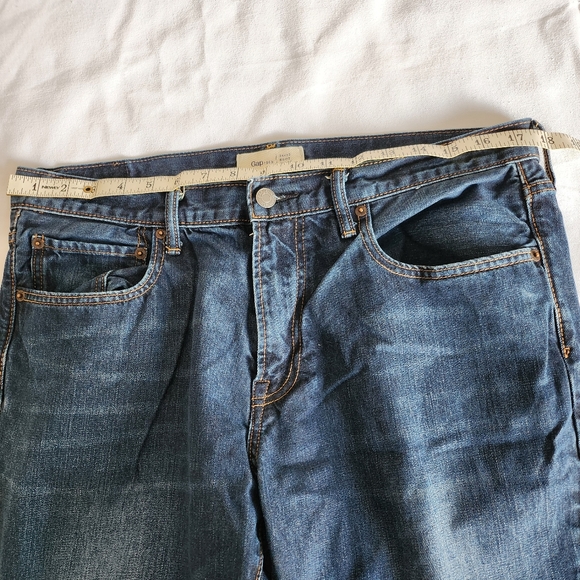 Gap men's 34x30 bootcut denim jeans, dark wash, 100% cotton - Picture 9 of 11